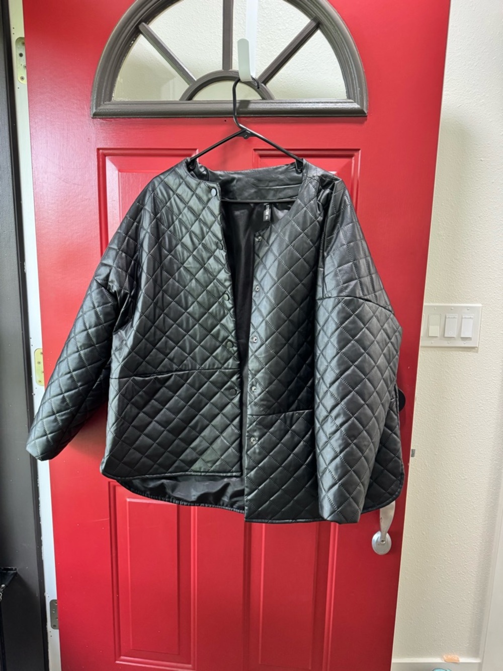 Quilted Black Women's Jacket - Lightweight Snap Front